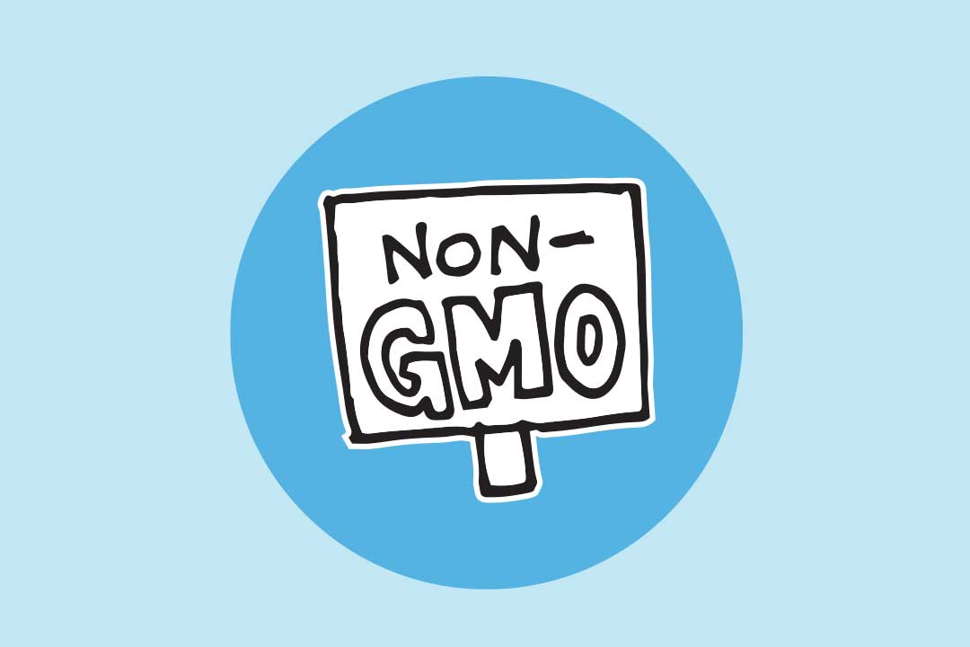 Un cartel que dice no OGM